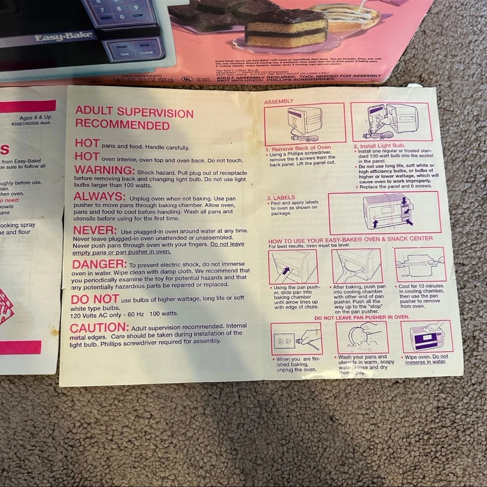 1995 Vintage Hasboro Original Easy Bake Oven original box - Picture 4 of 8